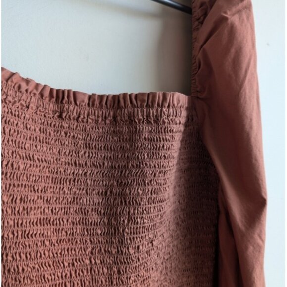 Aritzia Wilfred Maelys puff sleeve shirred long sleeve fitted dress - Picture 5 of 8